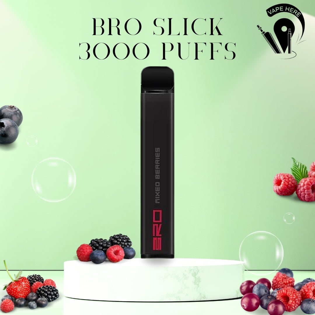 BRO Slick Disposable Vape 3000 PUFFS 20MG Mixed Berry UAE Abu Dhabi