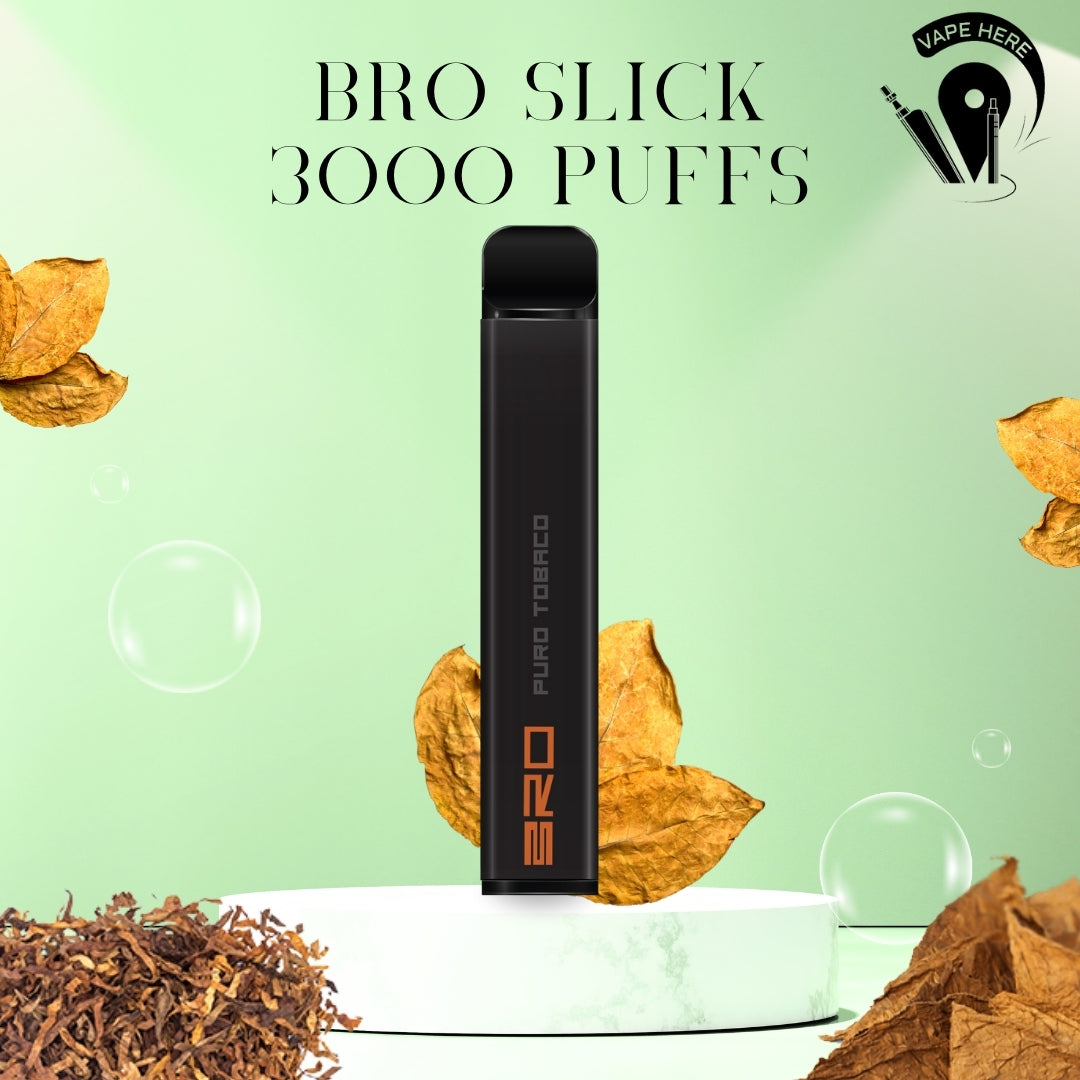 BRO Slick Disposable Vape 3000 PUFFS 20MG Puro Tobacco UAE Ajman