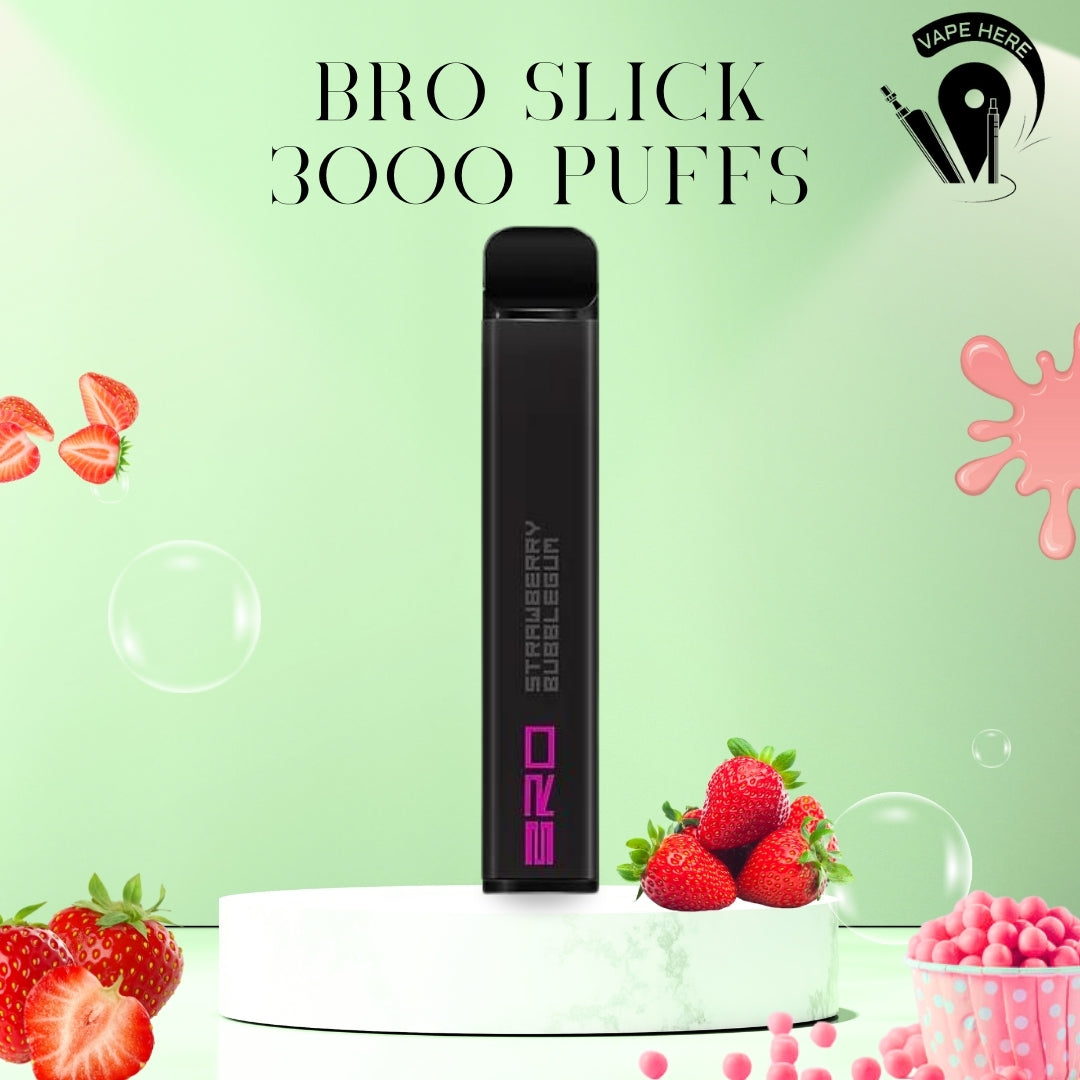 BRO Slick Disposable Vape 3000 PUFFS 20MG Strawberry Bubblegum UAE Ajman