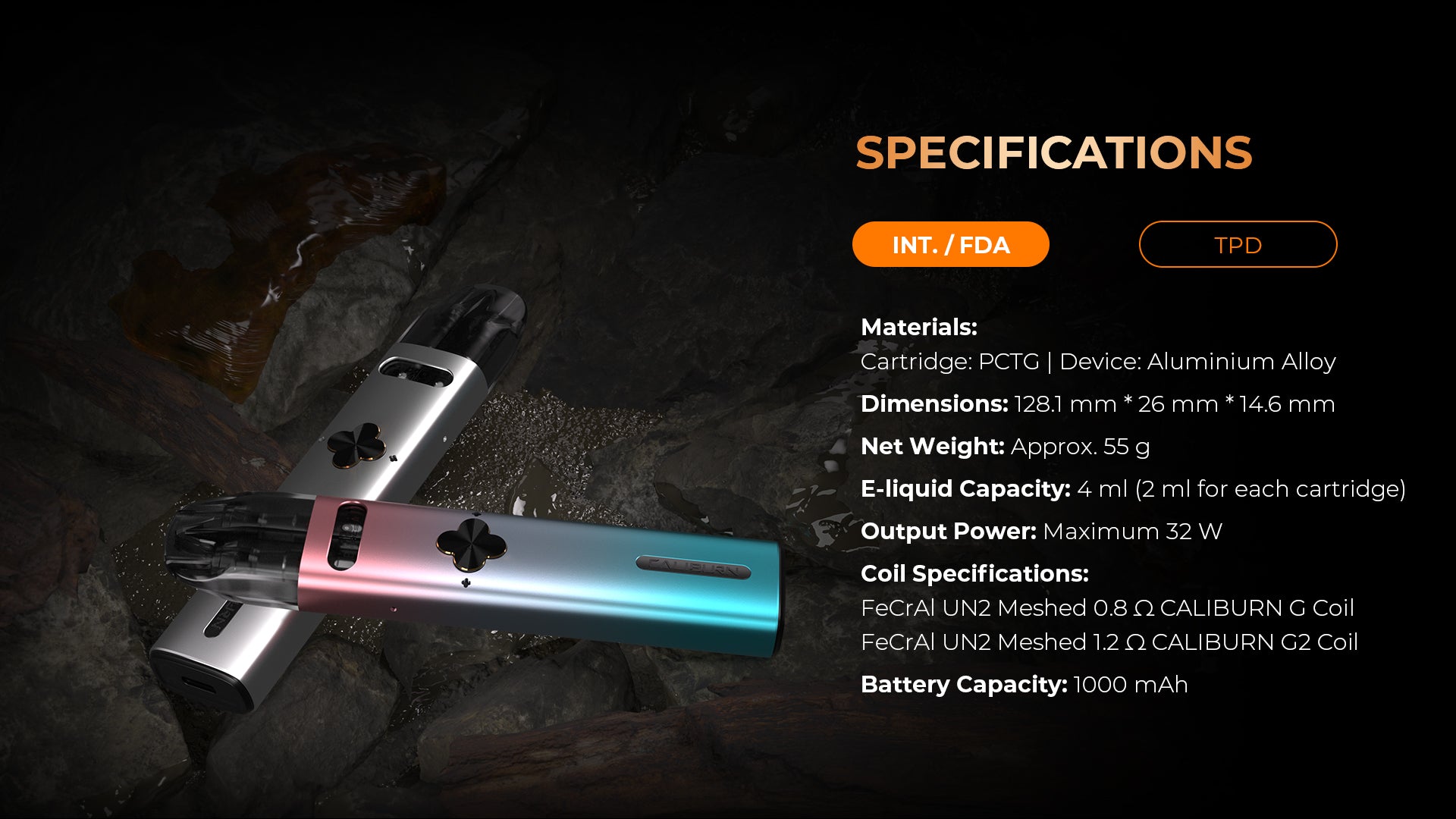 CALIBURN-Explorer-Pod-System specifications