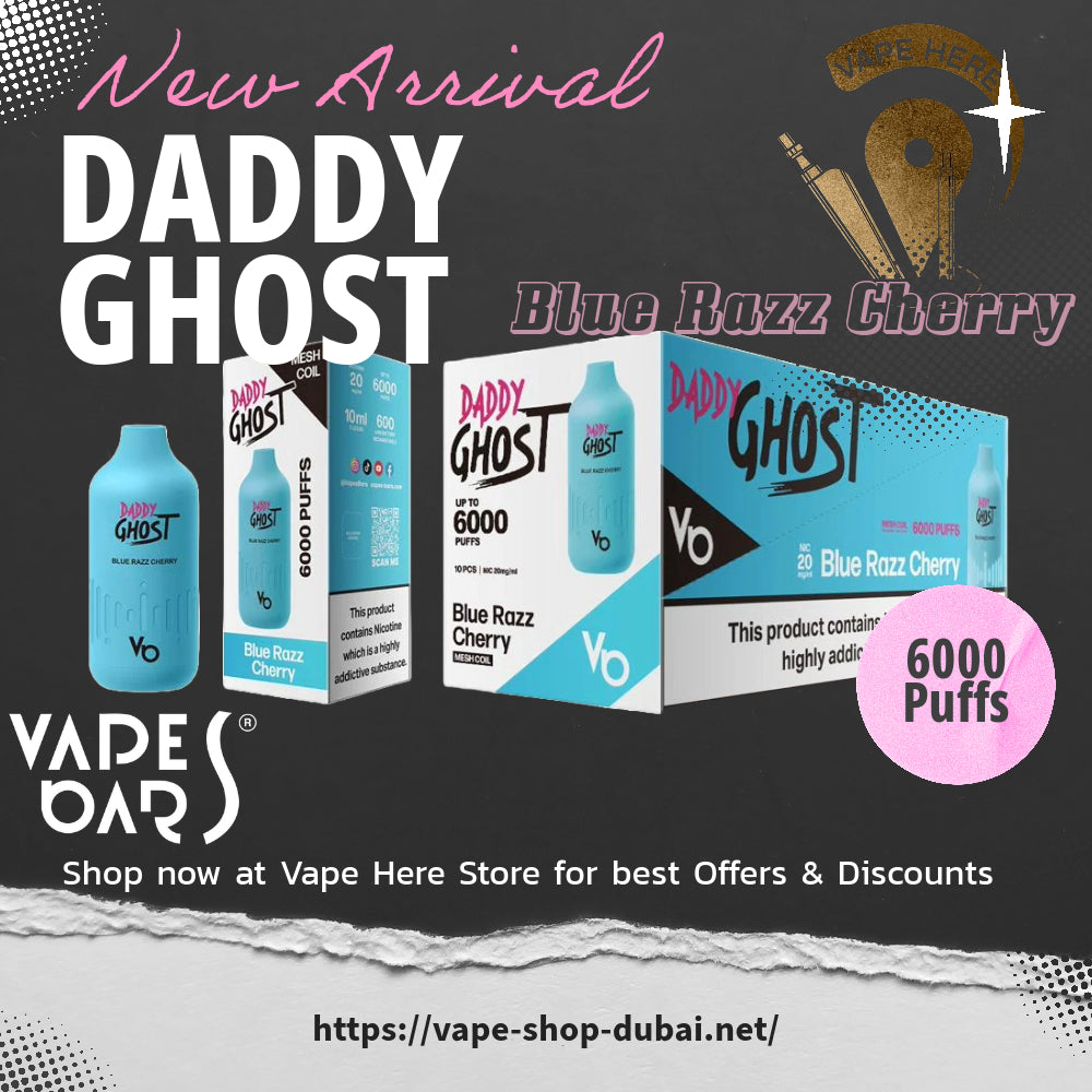 DADDY GHOST 6000 Blue Razz Cherry vapes bar dubai vape here store abu dhabi uae