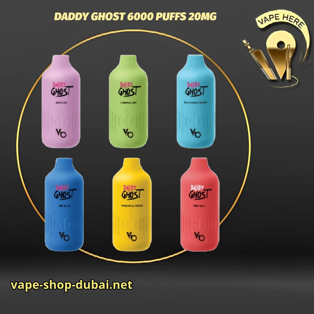 DADDY GHOST 6000 PUFFS 20MG DISPOSABLE VAPE BY VAPES BARS UAE Dubai