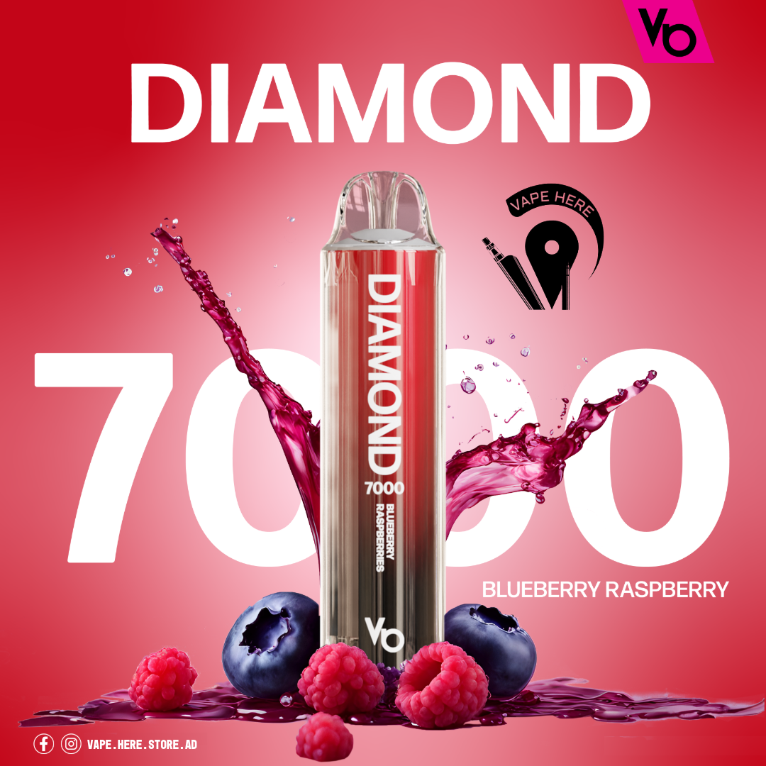 Diamond 7000 Puffs Disposable Vape 20mg by Vapes Bars Blueberry Raspberry UAE Fujairah