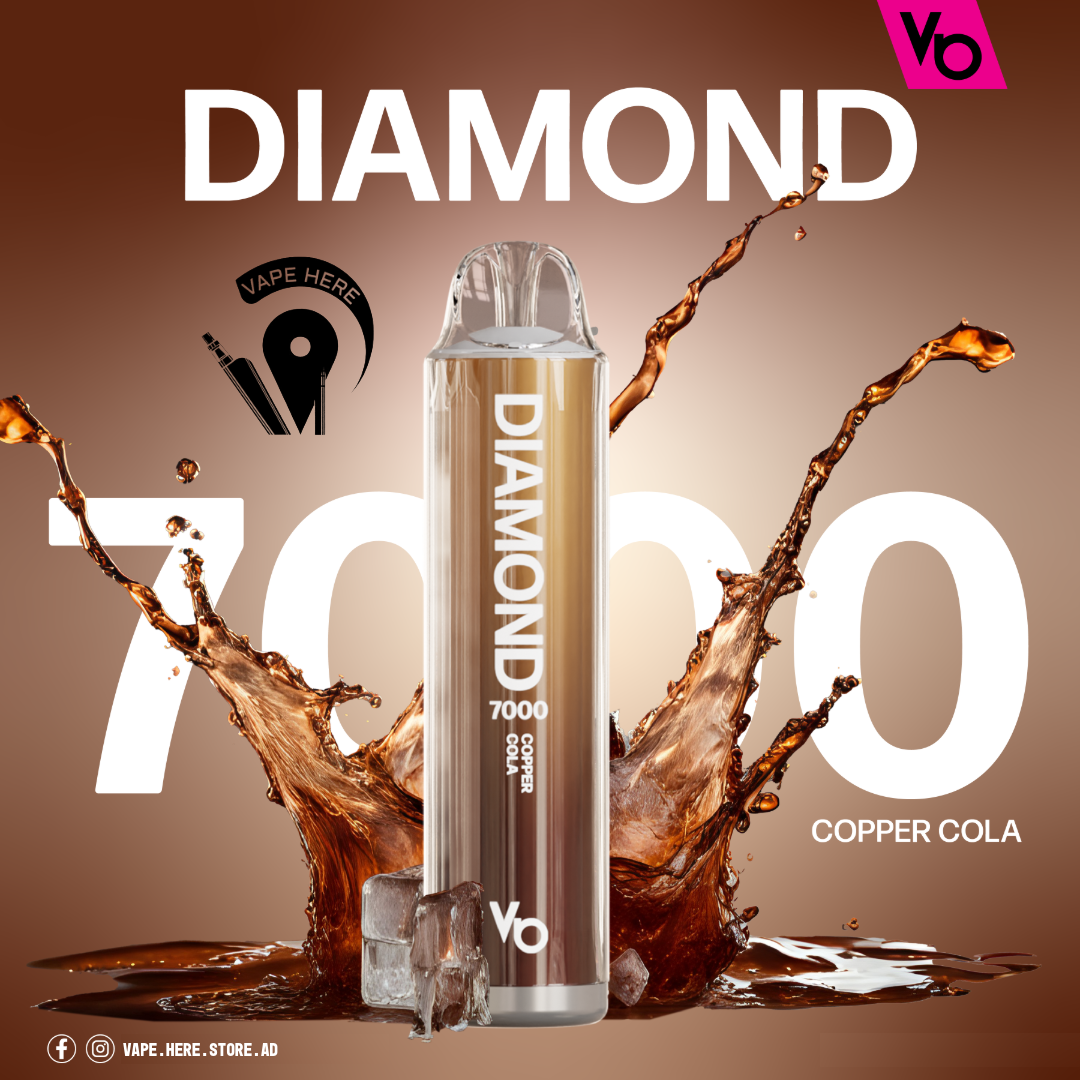 Diamond 7000 Puffs Disposable Vape 20mg by Vapes Bars Copper Cola UAE Ajman