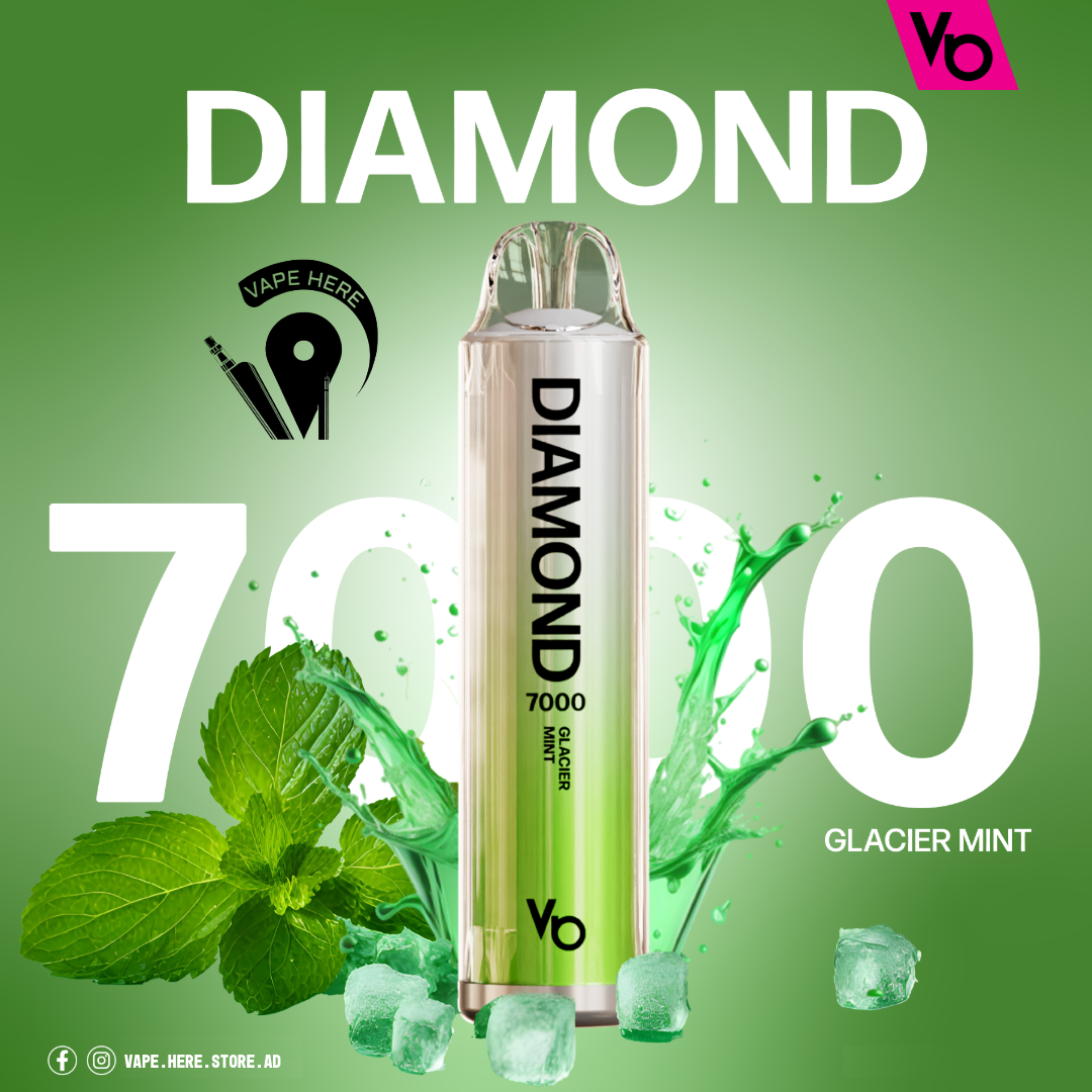 Diamond 7000 Puffs Disposable Vape 20mg by Vapes Bars Glacier Mint UAE Al Ain