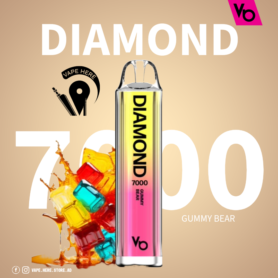 Diamond 7000 Puffs Disposable Vape 20mg by Vapes Bars Gummy Bear UAE Dubai