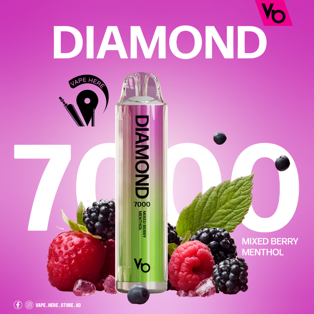 Diamond 7000 Puffs Disposable Vape 20mg by Vapes Bars Mixed Berry Menthol UAE Dubai