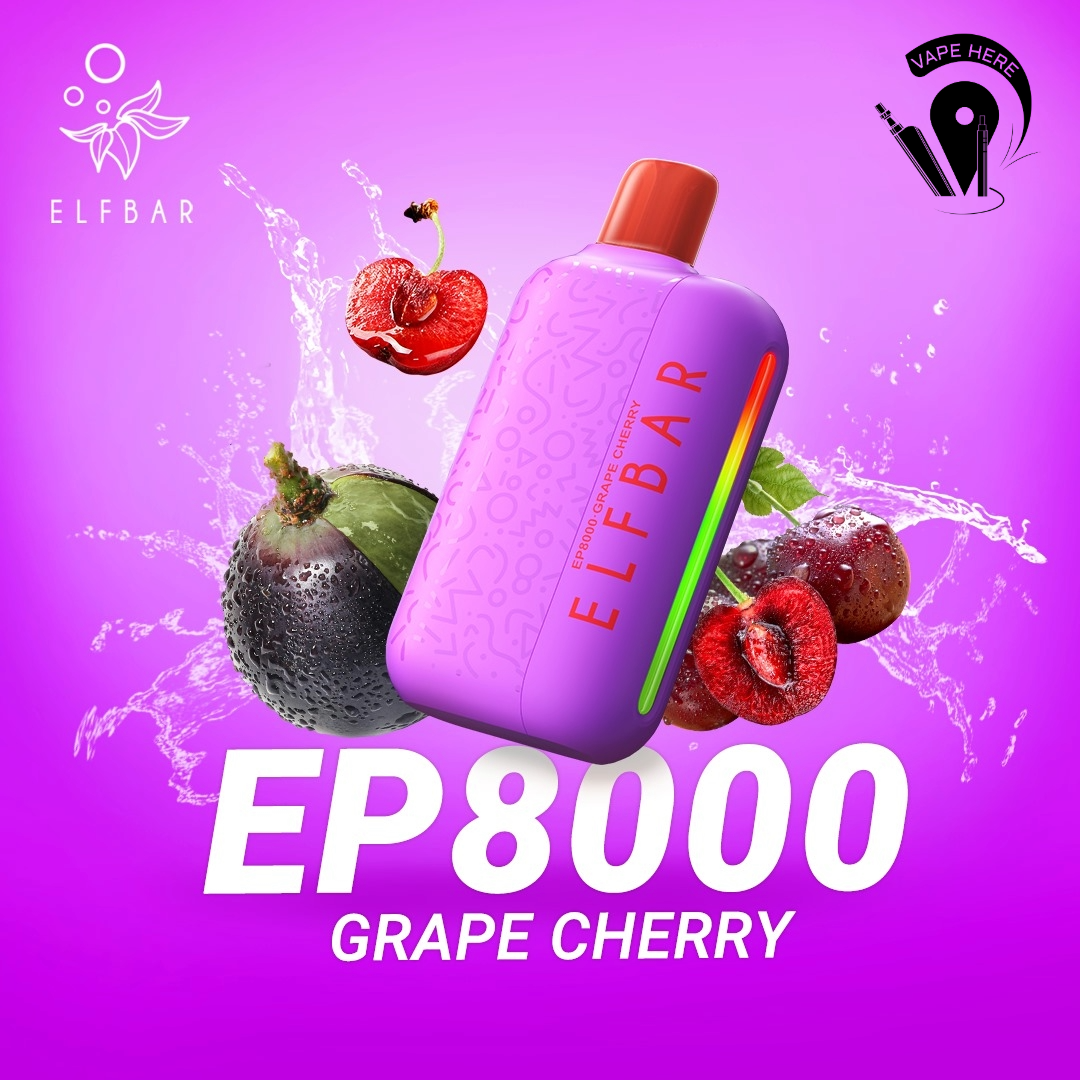 Elf Bar EP8000 Puffs Disposable Vape Grape Cherry UAE Abu Dhabi