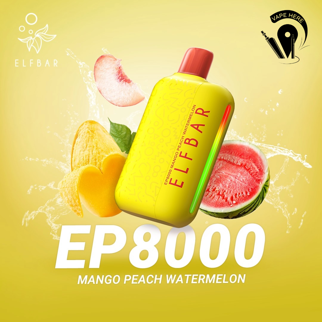 Elf Bar EP8000 Puffs Disposable Vape Peach Mango Watermelon UAE Ras Al Khaimah