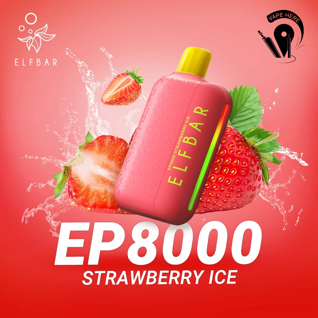 Elf Bar EP8000 Puffs Disposable Vape Strawberry Ice UAE Sharjah