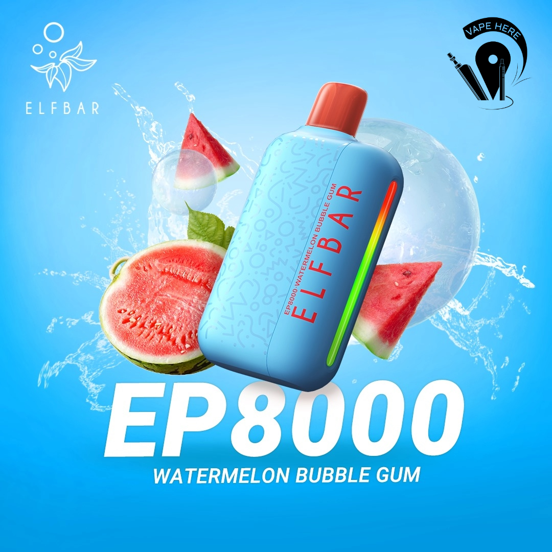 Elf Bar EP8000 Puffs Disposable Vape Watermelon Bubblegum UAE Ajman