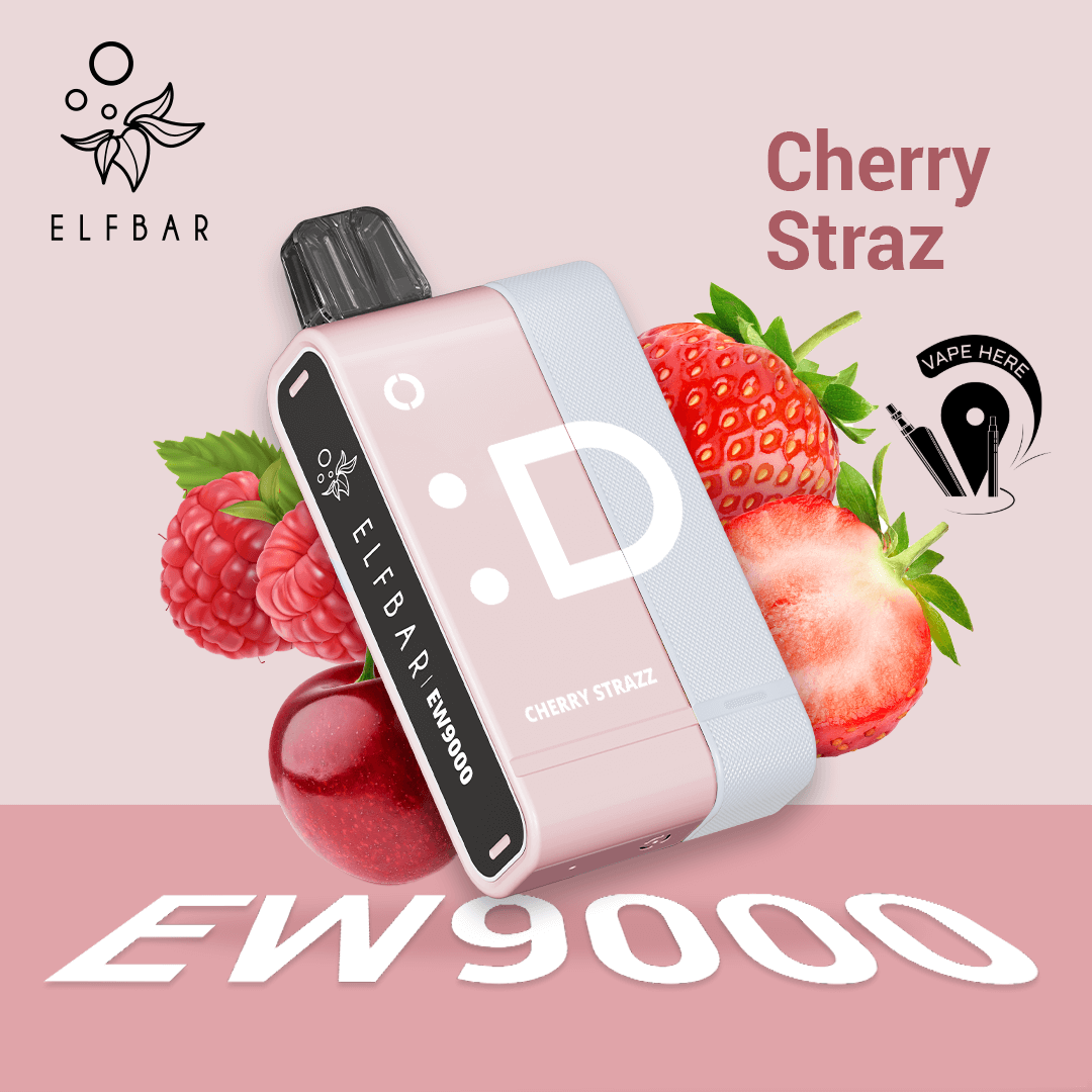 Elf Bar EW9000 Disposable Pods & Kit 50mg Cherry Strawberry Raspberry UAE Dubai
