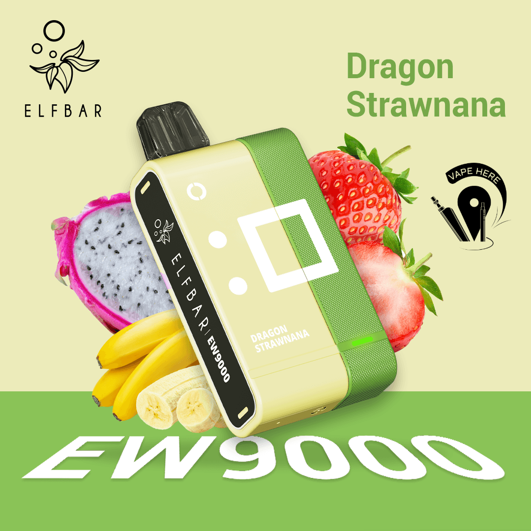 Elf Bar EW9000 Disposable Pods & Kit 50mg Dragon Fruit Strawberry Banana UAE Umm Al Quwain
