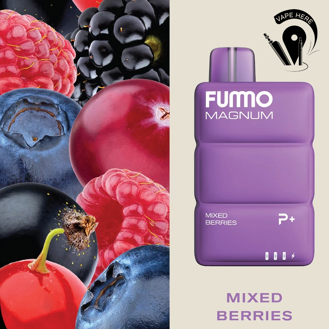 FUMMO MAGNUM 8000 Puffs ESMA Disposable Vape 20mg (non-recharegable) Mixed Berries UAE Sharjah