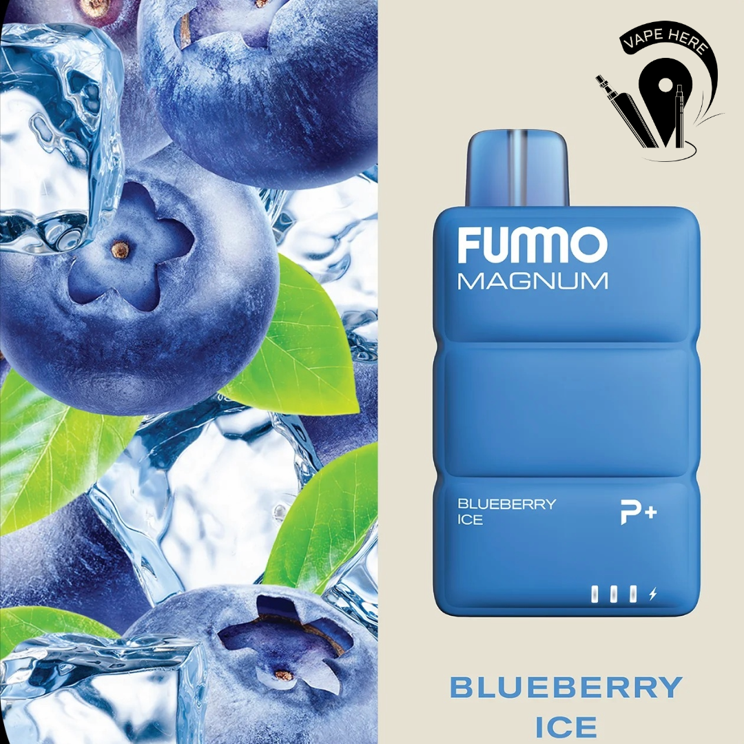 FUMMO MAGNUM 8000 Puffs ESMA Disposable Vape 20mg (non-recharegable) Blueberry Ice UAE Abu Dhabi