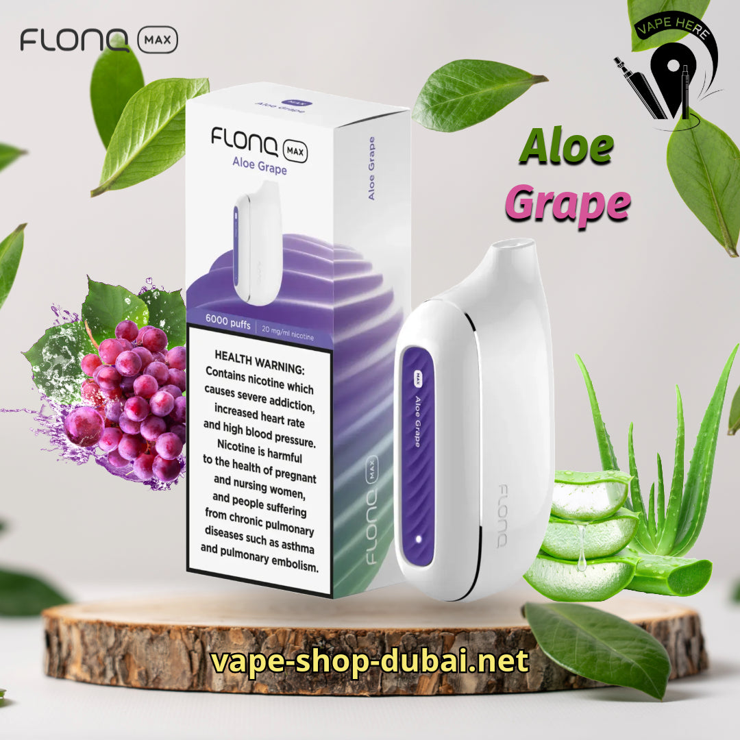 Flonq Max 6000 Puffs Disposable Vape Aloe Grape UAE Dubai