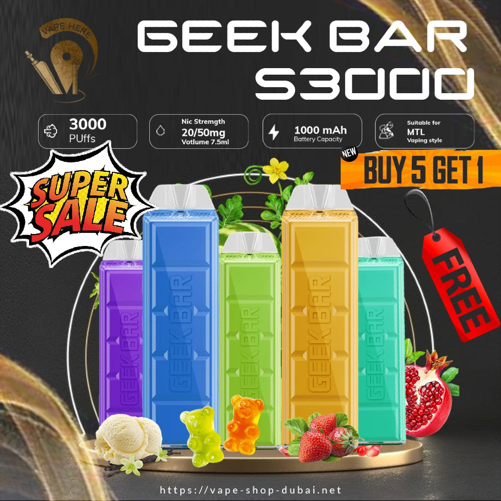 GEEK Bar S3000 Disposable Vape  Vape Here Store Dubai uae Abu Dhabi Best Price