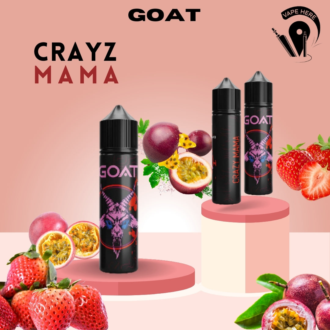 GOAT 3MG & 6MG 60ML & 120ML E-Liquids Crazy Mama (Strawberry Passionfruit) UAE Ajman