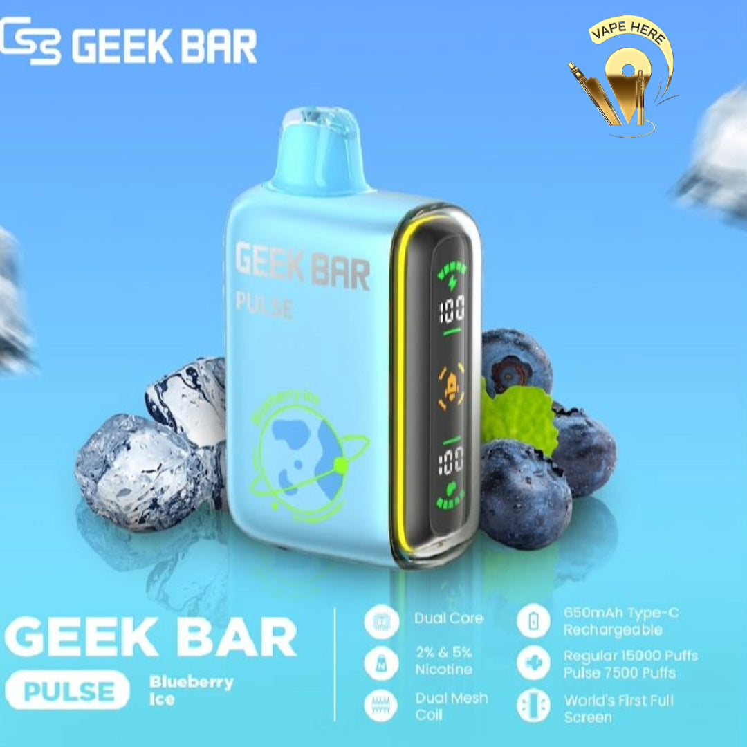 Geek Bar Pulse 15000 Puffs Disposable Vape Blueberry Ice UAE Abu Dhabi
