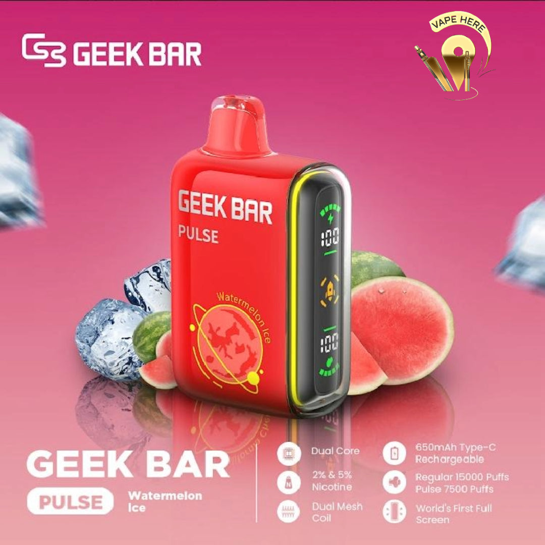 Geek Bar Pulse 15000 Puffs Disposable Vape Watermelon Ice UAE Al Ain