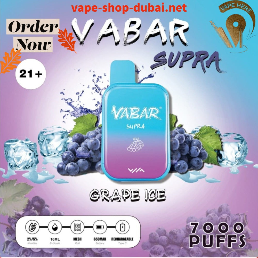 Vabar Supra 7000 Puffs Disposable Pods abu dhabi