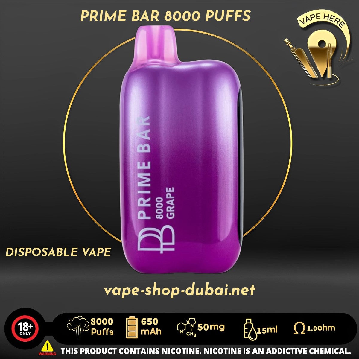 PRIME BAR 8000 PUFFS 50MG DISPOSABLE VAPE UAE Dubai