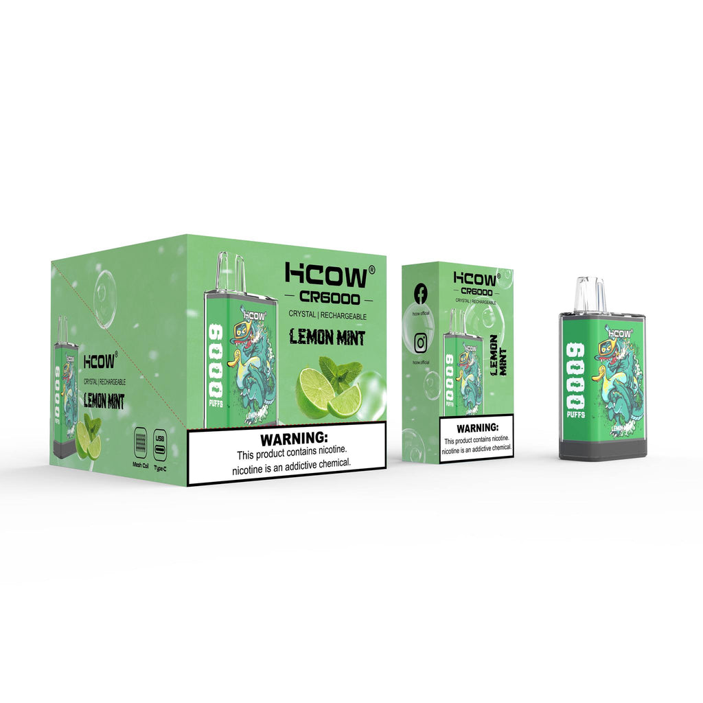 HCOW CR6000 Disposable Vape 6000 Puffs lemon mint Dubai UAE abu dhabi