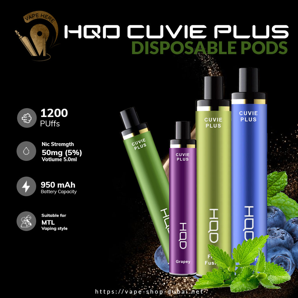 HQD Cuvie Plus Disposable Pods 1200 Puffs vape here store dubai uae Abu Dhabi