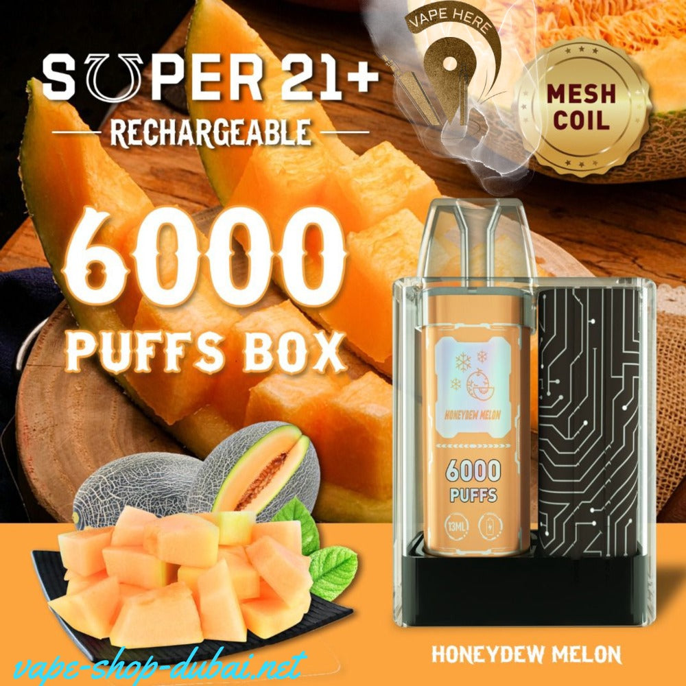 SUPER 21+ 6000 Puffs Disposable Kit UAE honeydew