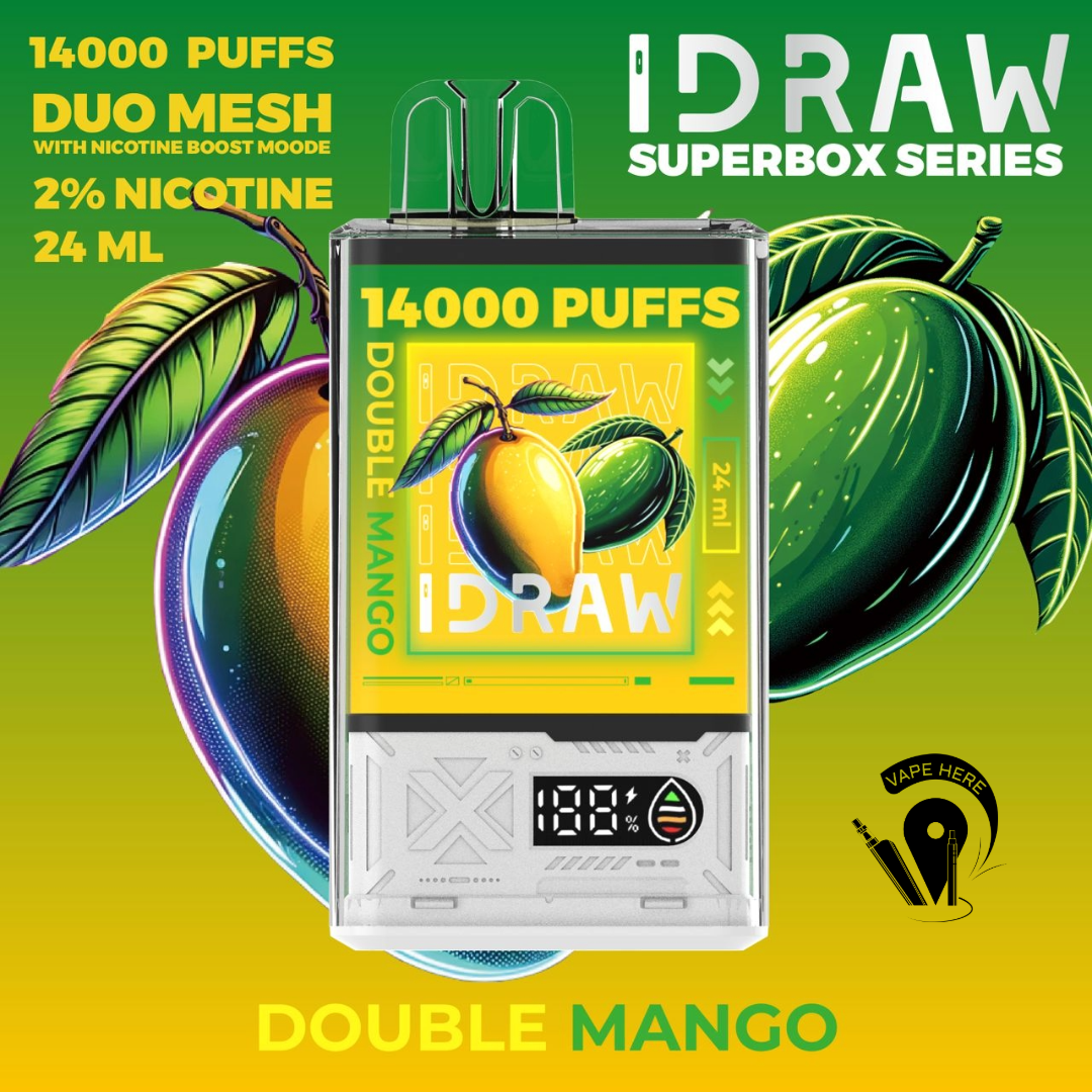 IDRAW SUPERBOX 14000 Puffs Disposable Vape Double Mango UAE Sharjah