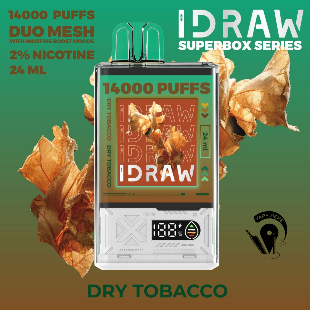 IDRAW SUPERBOX 14000 Puffs Disposable Vape Dry Tobacco UAE Al Ain