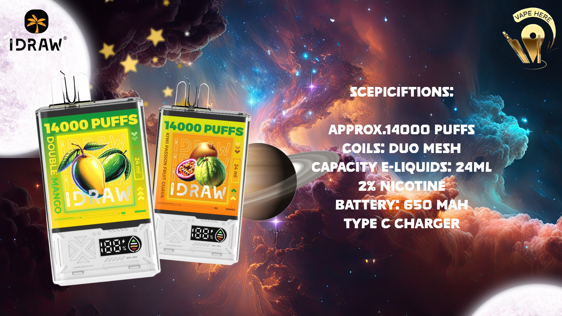 IDRAW SUPERBOX 14000 Puffs Disposable Vape UAE Ajman