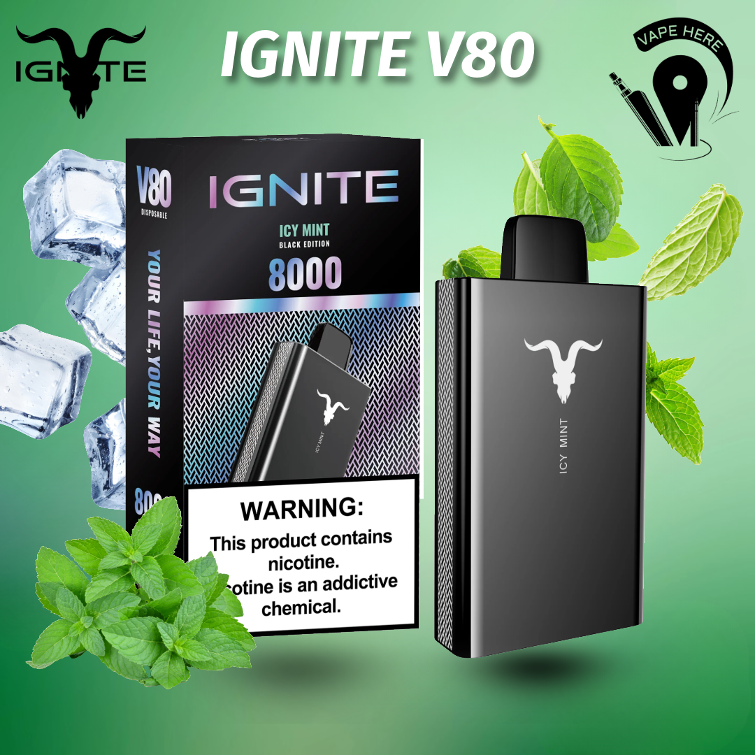 IGNITE V80 Disposable Vape 8000 PUFFS 50MG Iced Mint UAE Ajman