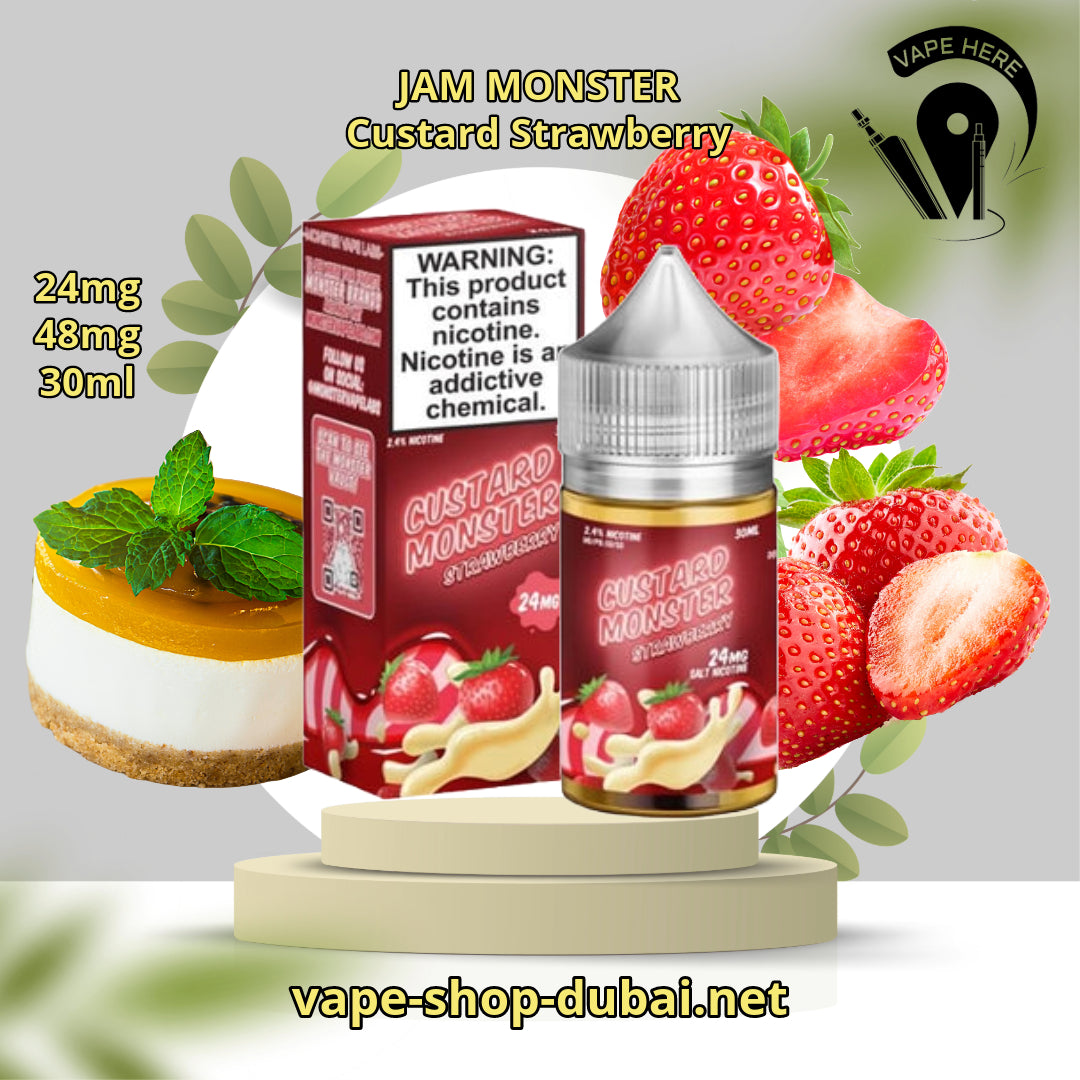 JAM MONSTER JUICE 24MG & 48MG 30ml SALTNIC Custard Strawberry UAE Abu Dhabi