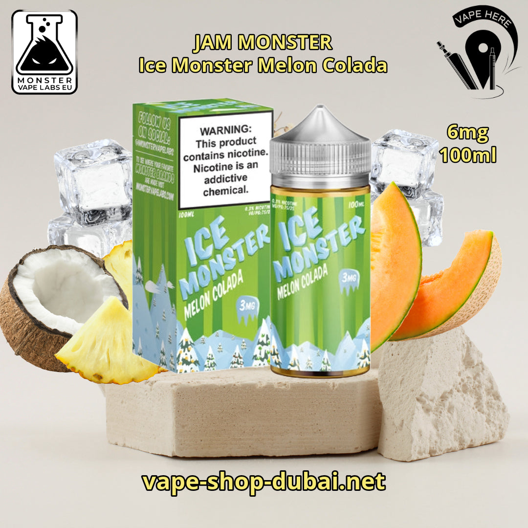 Jam Monster E-Liquids 6MG 100ml Ice Monster Melon Colada UAE Dubai