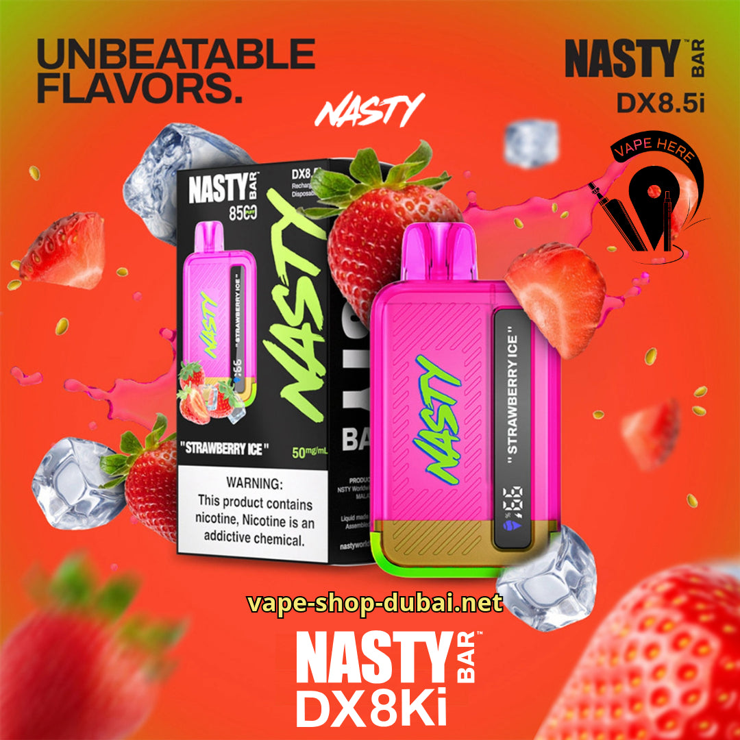 NASTY BAR DX8.5i 8500 Puffs Disposable Vape Strawberry Ice UAE Al Ain