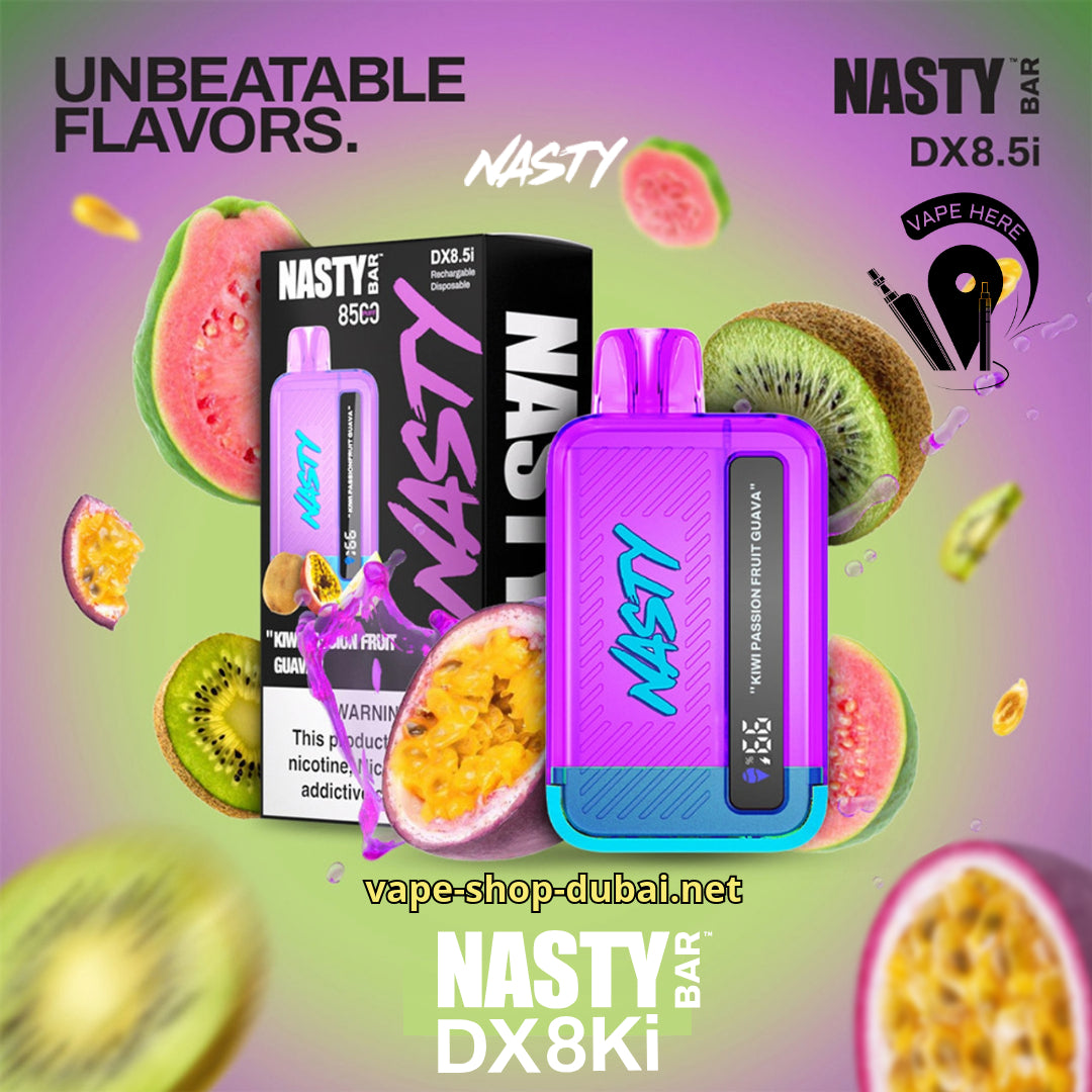 NASTY BAR DX8.5i 8500 Puffs Disposable Vape Kiwi Passionfruit Guava UAE Abu Dhabi