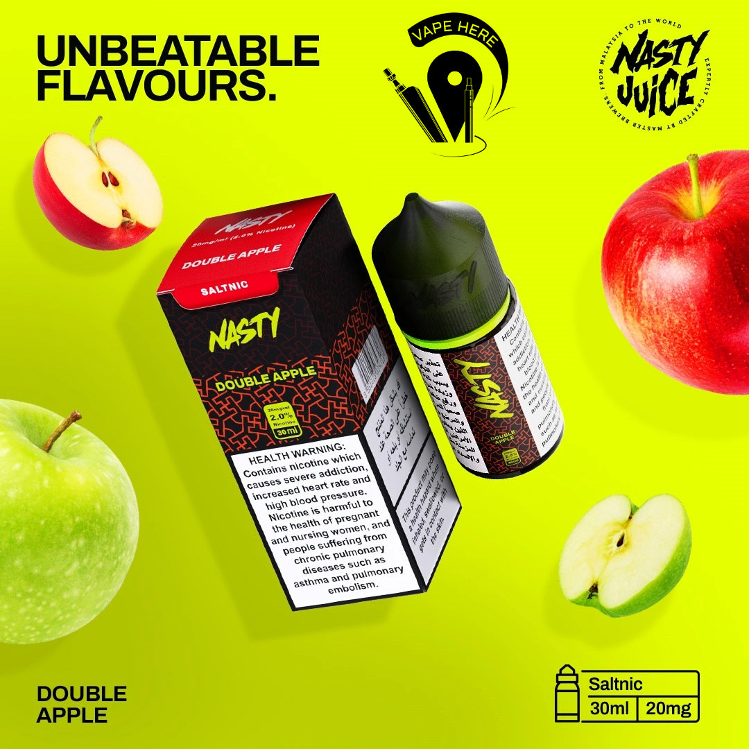 Nasty Vape Juice 20mg 30ml Esma Approved Salt Nic Double Apple UAE Abu Dhabi