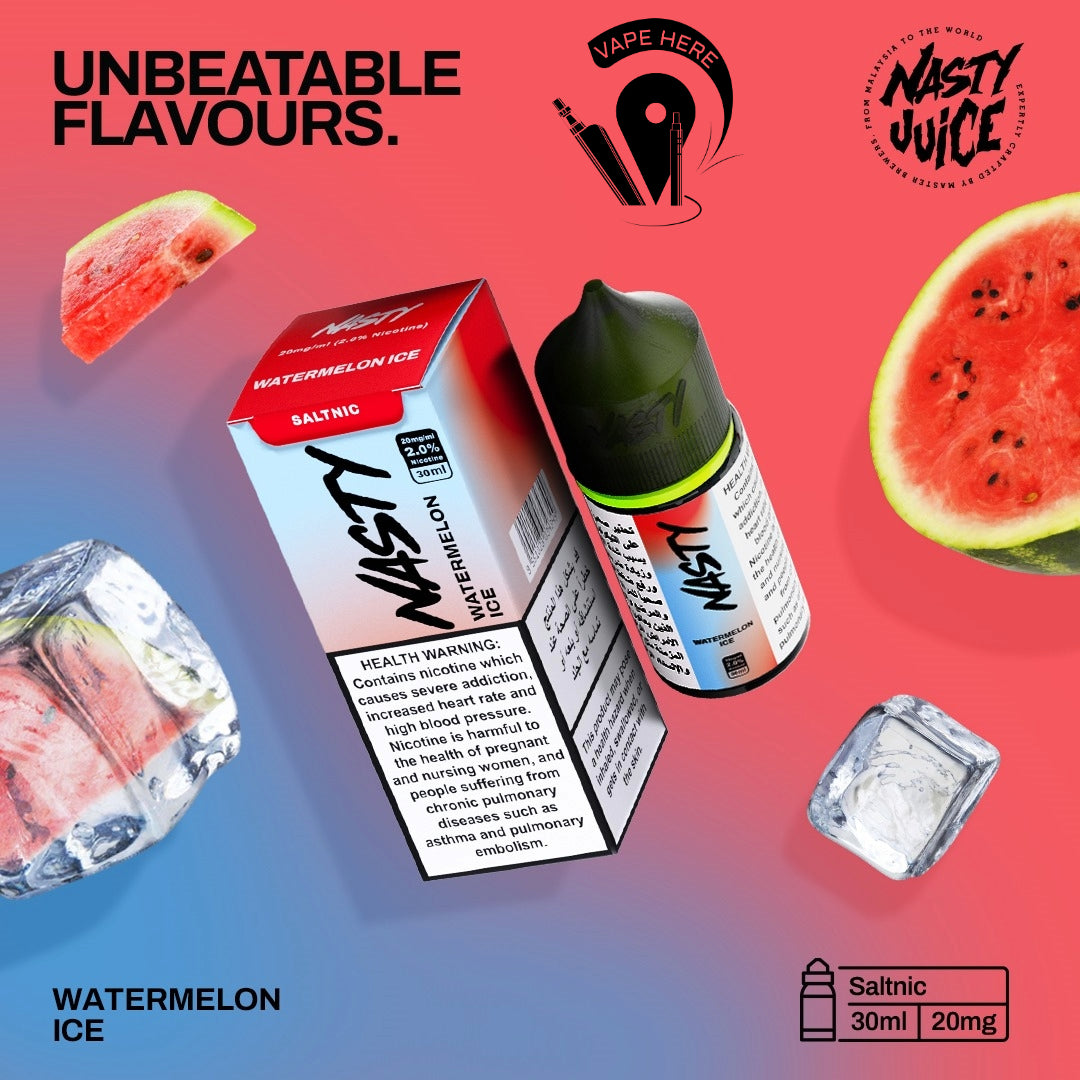 Nasty Vape Juice 20mg 30ml Esma Approved Salt Nic Watermelon Ice UAE Dubai