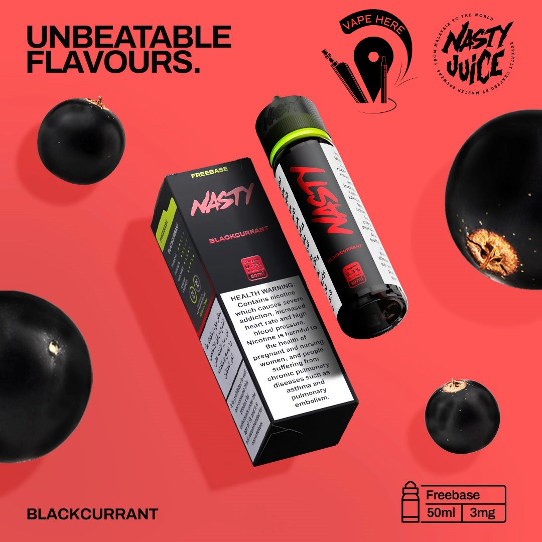 Nasty Vape Juice 3mg 50ml Esma Approved E-Liquids Blackcurrant UAE Abu Dhabi