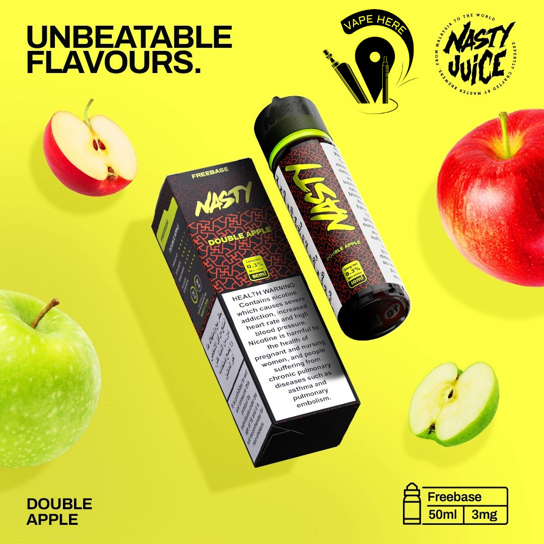 Nasty Vape Juice 3mg 50ml Esma Approved E-Liquids Double Apple UAE Sharjah