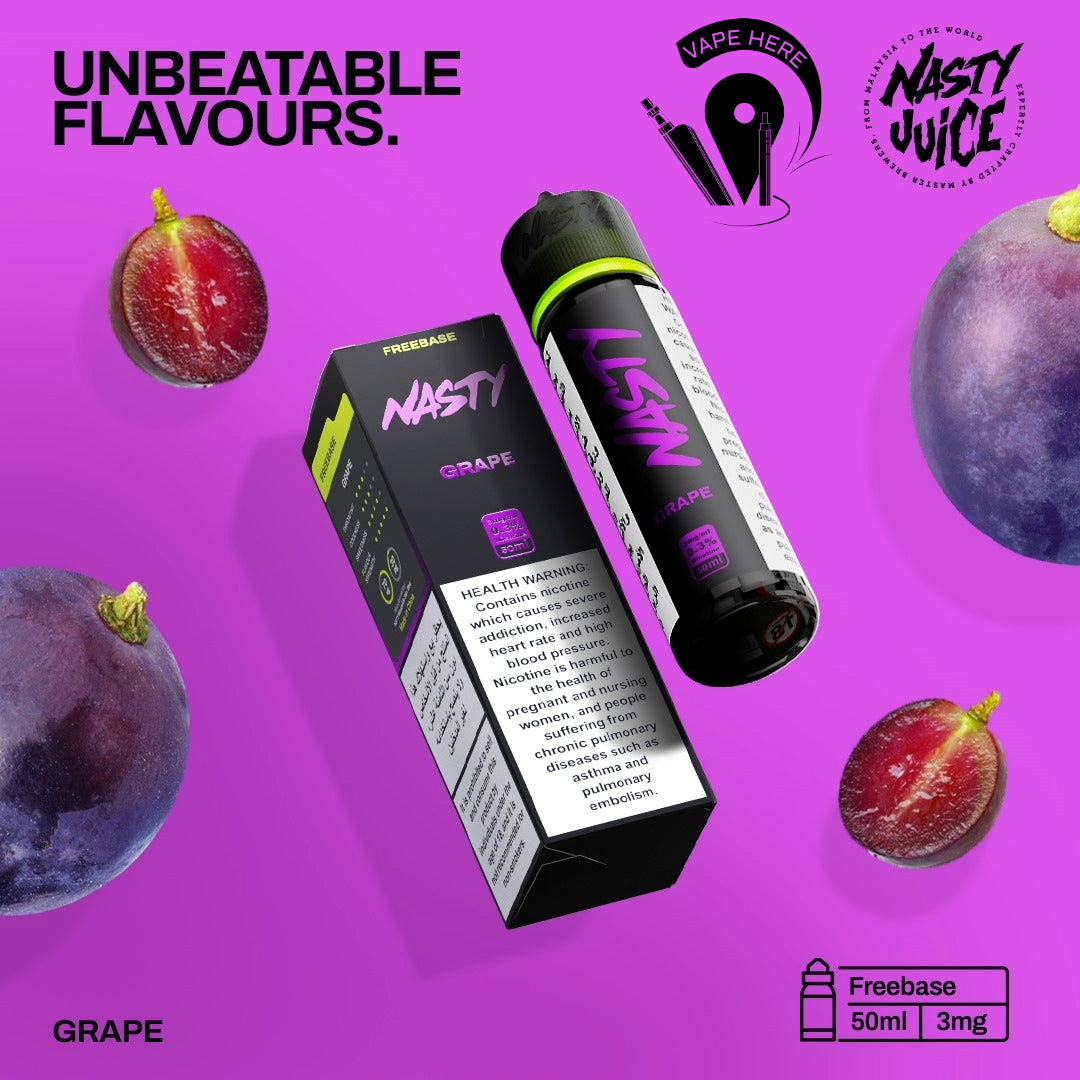 Nasty Vape Juice 3mg 50ml Esma Approved E-Liquids Grape UAE Fujairah