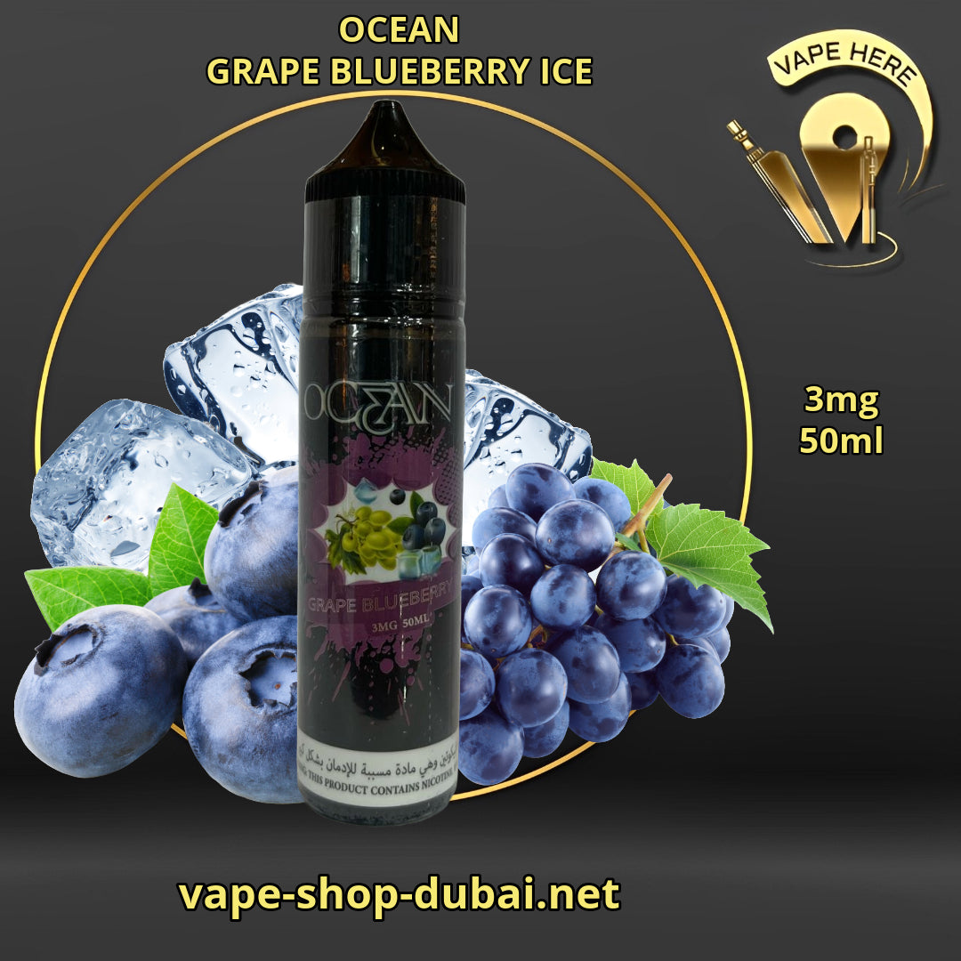 OCEAN E-Juice 3MG 60ml Grape Blueberry Ice UAE Ajman