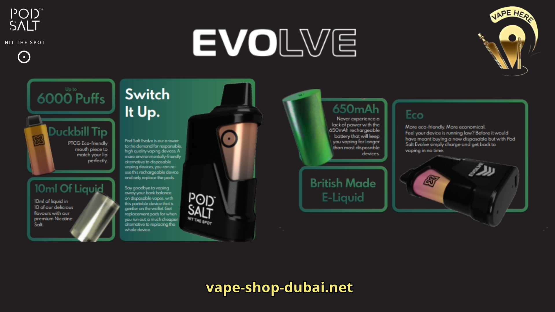 POD SALT EVOLVE 6000 PUFFS DISPOASABLE VAPE