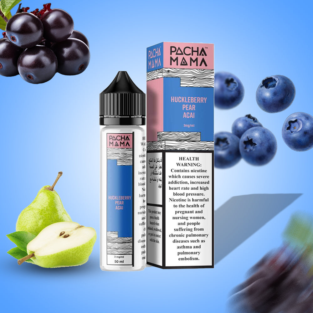 Pacha Mama Juice 20mg ESMA Approved Nic Salt 30ml Huckleverry Peach Acai UAE Dubai