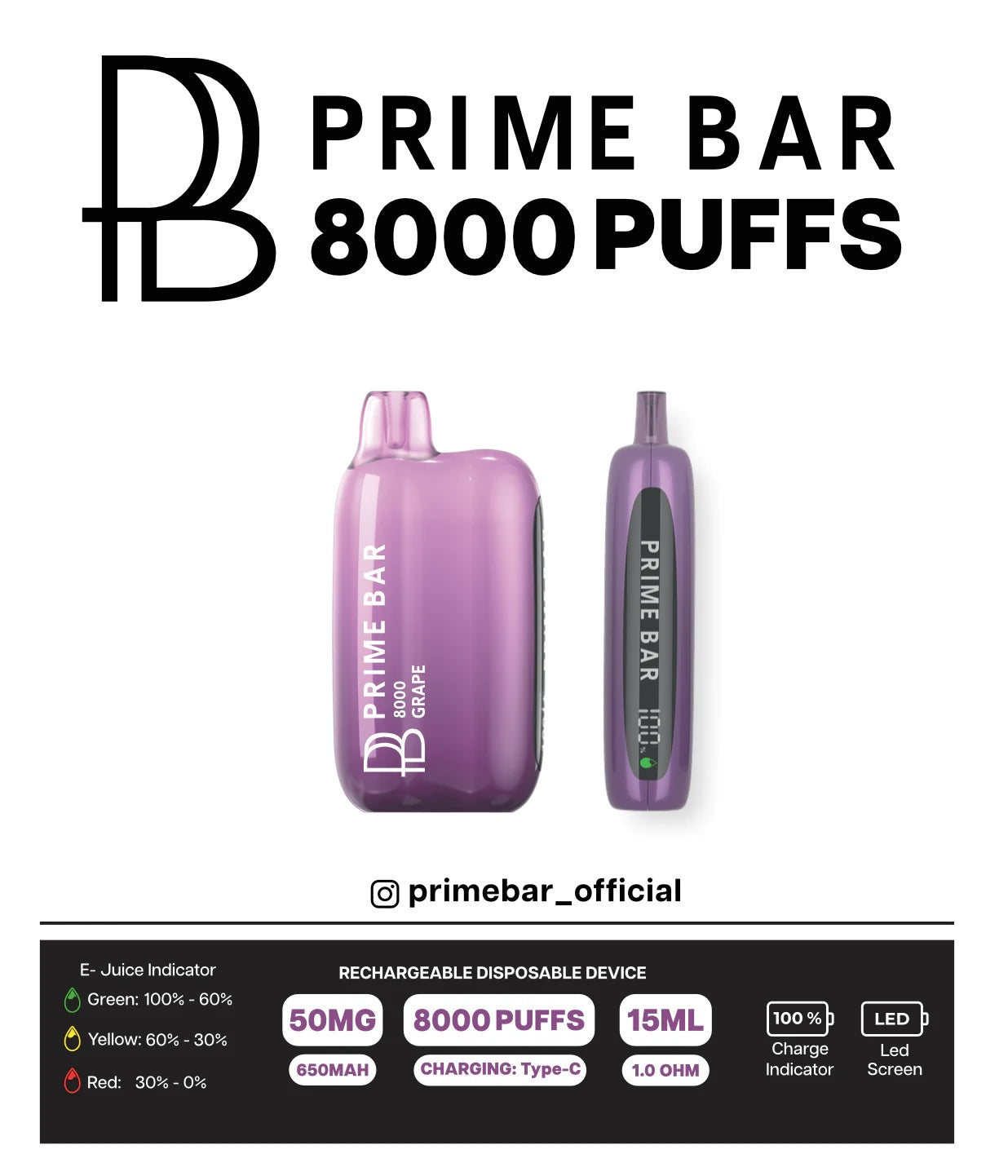 Prime bar 8000 specification