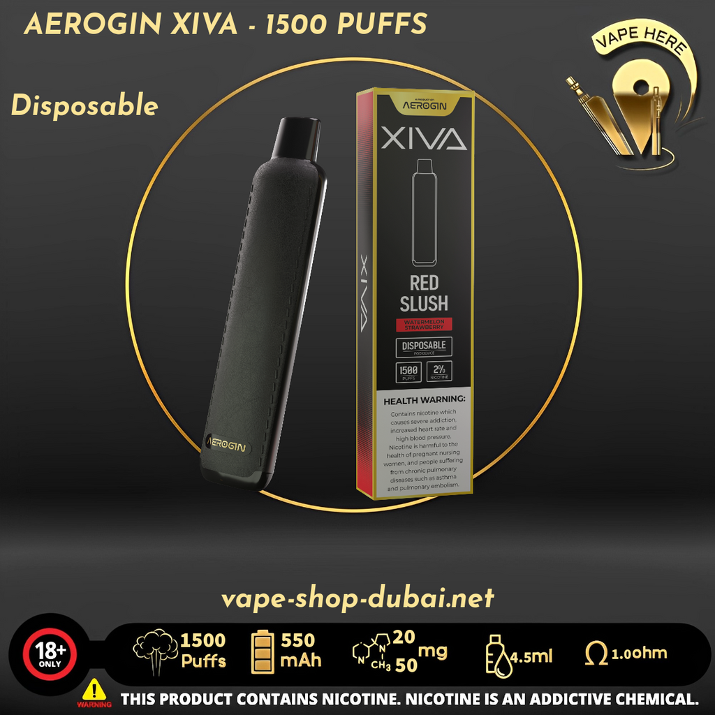 AEROGIN XIVA - 1500 PUFFS (20MG&50MG) DISPOSABLE VAPE UAE Dubai
