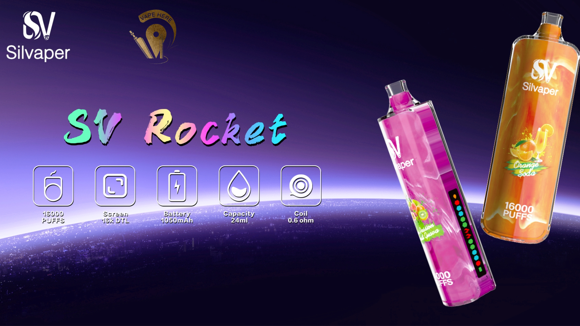 Silvaper Rocket 16000 Puffs Disposable Vape DTL 3mg UAE Abu Dhabi