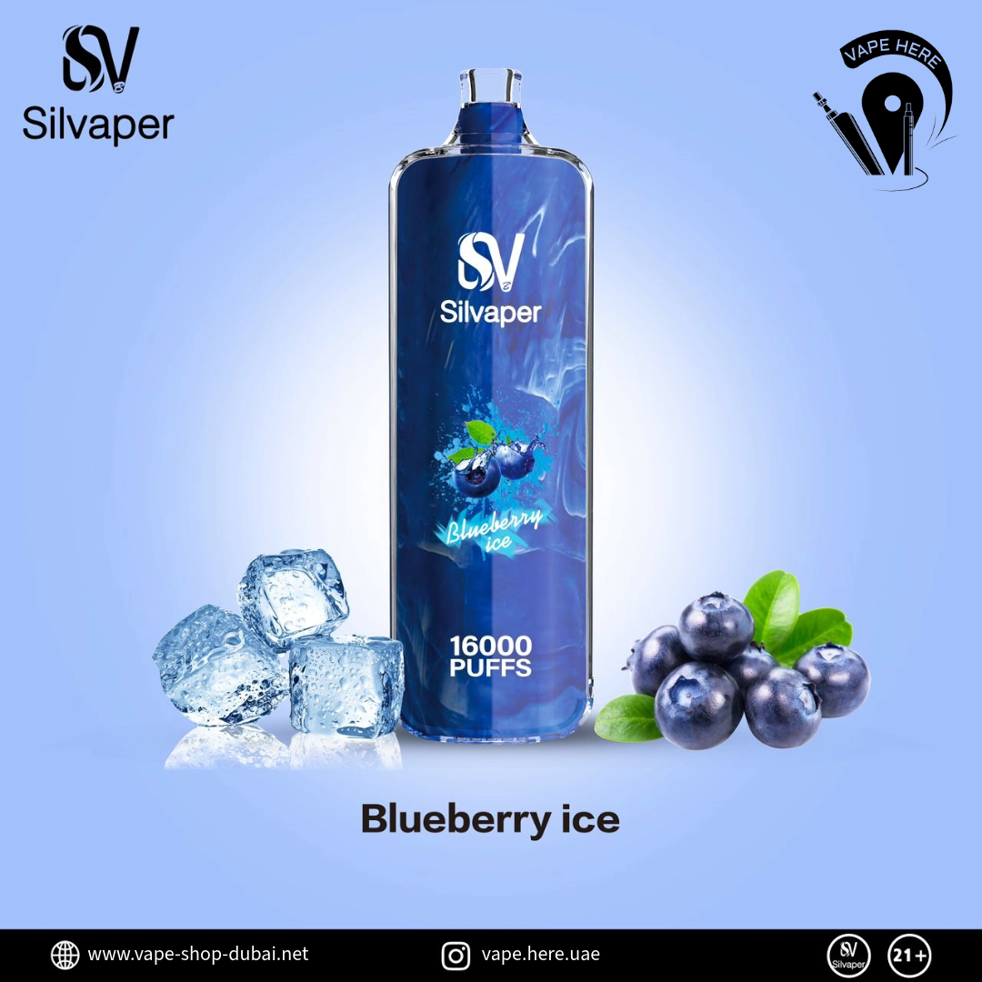 Silvaper Rocket 16000 Puffs Disposable Vape DTL 3mg Blueberry Ice UAE Al Ain