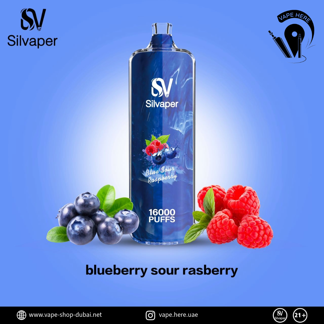 Silvaper Rocket 16000 Puffs Disposable Vape DTL 3mg Blueberry Sour Raspberry UAE Dubai